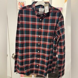 Goodfellow & Co Red and Green Plaid Casual Shirt